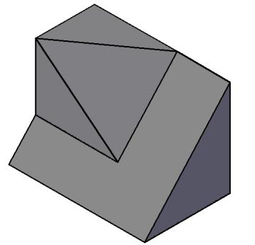 24. Analise a perspectiva isométrica dada abaixo: F Assinale a alternativa que apresenta as vistas ortogonais deste sólido no 1º