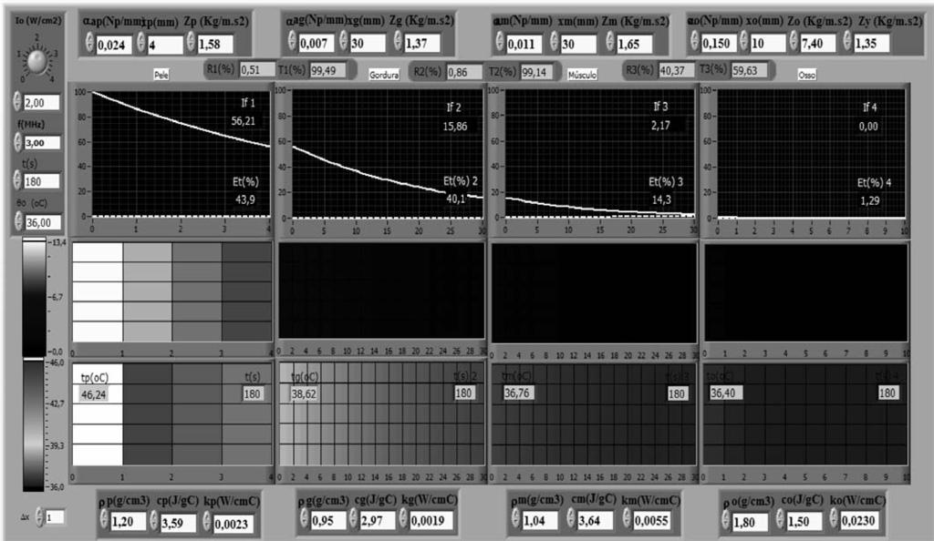 Software didático para modelagem do aquecimento por ultra-som Figura 9.