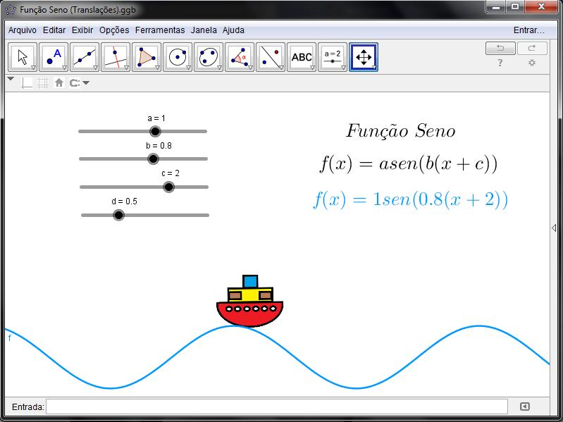 sendo este o principal motivo de termos escolhido a janela 2D para se trabalhar com Trigonometria, já que este é um conteúdo que utiliza bastante a visualização.