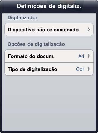 Digitalização Para obter informações sobre como visualizar ficheiros PDF, consulte o manual do utilizador da aplicação. Para ipad a Coloque o documento no seu equipamento.