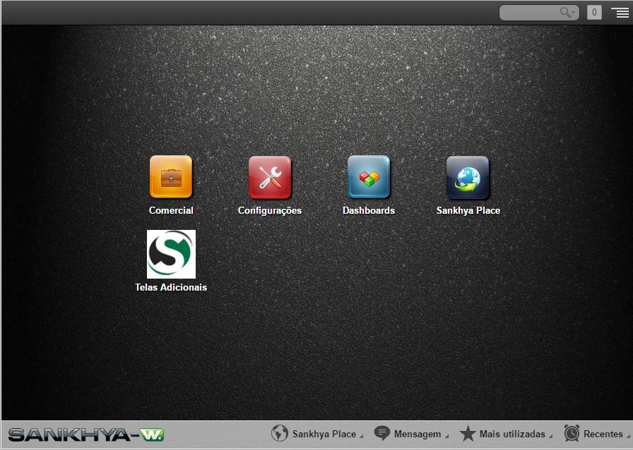 Após ter feito o login, será apresentada a área de trabalho do Sankhya. 3.