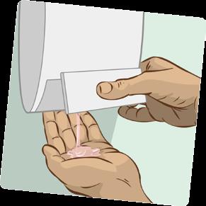 2. Aplicar na palma da mão quantidade suficiente de sabão líquido para cobrir todas as superfícies das mãos (seguir a quantidade recomendada pelo fabricante). 3.