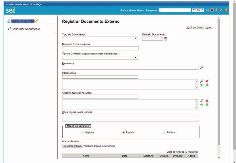 PASSO 7 O próximo passo é Registrar Documento Externo.