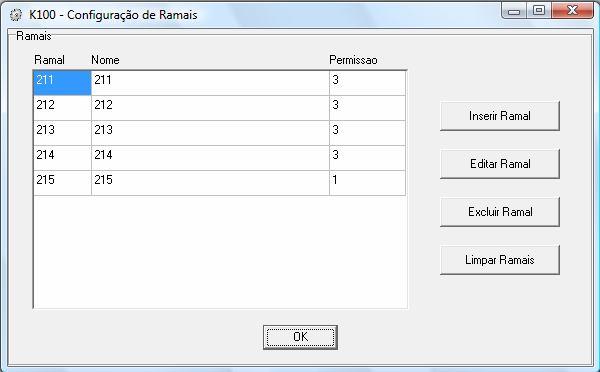 7 Configurar Troncos a serem Monitorados pelo K100 Abra o K100 Manager e clique em Configuração à Configurar Troncos ATENÇÃO: O