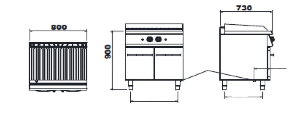 DESENHOS TÉCNICOS DESSINS TECHNIQUES DIBUJOS TÉCNICOS TECHNICAL DRAWINGS CooK HIT 700 FRYTOPS ELÉTRICOS GRIDDLES ELECTRIQUES FRYTOPS ELÉCTRICOS ELECTRIC FRYTOP UDFT7SNAPE 5700.