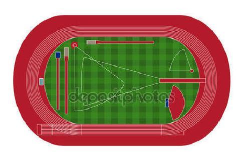 O sentido de corrida na pista na realização das provas é sempre anti-horário. A linha de chegada para todas as provas de pista é única.