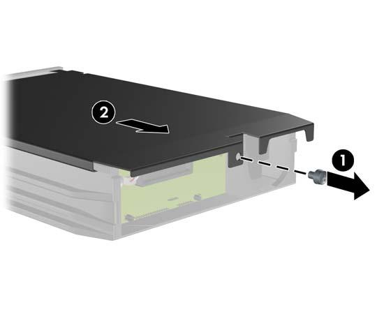 Remoção e Substituição de uma Unidade de Disco Rígido Removível SATA de 3,5 polegadas Alguns modelos são equipados com um Gabinete para Unidade de Disco Rígido Removível SATA no compartimento de