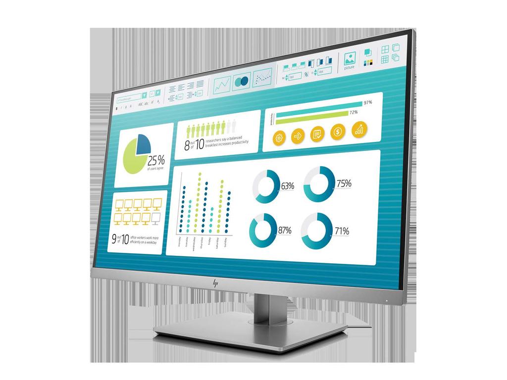 Monitor HP E273 27 polegadas MICROBORDA DE 3 LADOS Microborda de 3 lados para abrir suas janelas sem limites em um monitor impressionante e moderno 1.