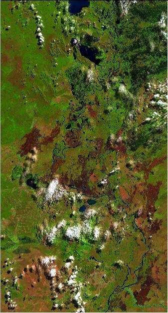 Figura 1. Composição R5G4B3 imgem LANDSAT da região de Corumbá, MS.