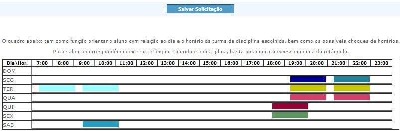 Figura 15: Exemplo da tela Matrícula Online.