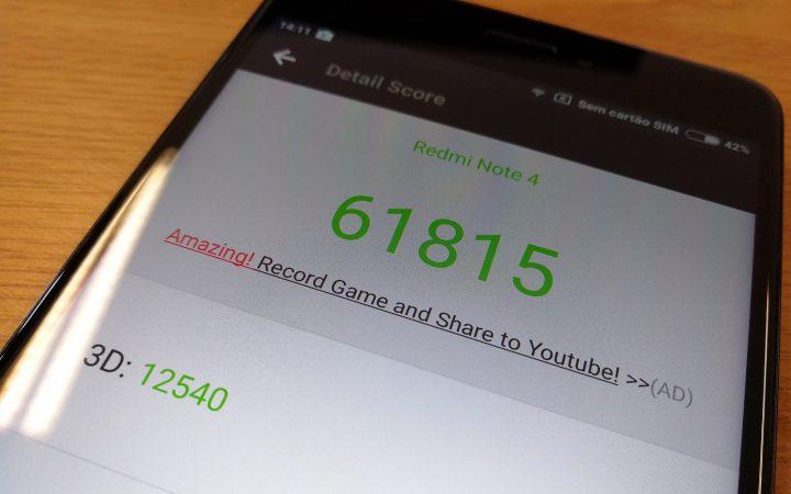 A nível de benchmark, o Redmi Note 4 Global Edition registou os seguintes valores: AnTuTu Benchmark v6.2.