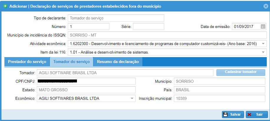 cadastro do prestador de serviço e caso não tenha cadastro no sistema, pode ser realizado um novo cadastro em Cadastrar prestador.