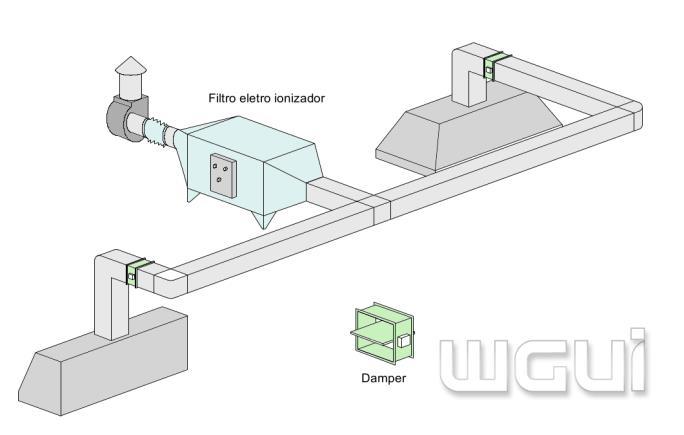 cozinha para a atmosfera, e um Sistema de Insuflamento de Ar Externo que fará a reposição do ar exaurido pelo sistema de exaustão.