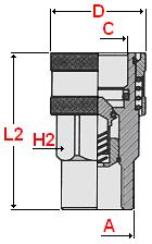 Engates Rápidos Hidráulicos Balflex Balflex Engate Rápido ISO tipo A (de cone) (válvula de engate rápido para sistemas hidráulicos de alta pressão com fecho por cone) 40.A011 - Macho 40.