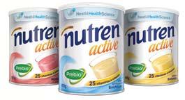 Nutren Active es Morango, Artificial de Baunilha e Banana Definição do produto Nutren Active é uma ótima opção para quem nec essita de um complemento na nutrição diária ou se preocupa com uma