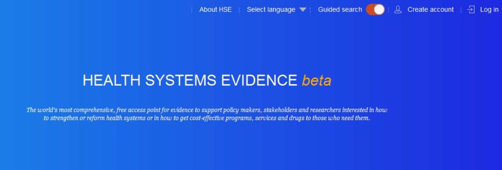 Health Systems Evidence www.healthsystemsevidence.