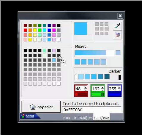 17 Signos Metalinguísticos da Interface do EclipsePalette Para usar o EclipsePallete, forme uma cor no grande quadrado centrado ao alto da janela.