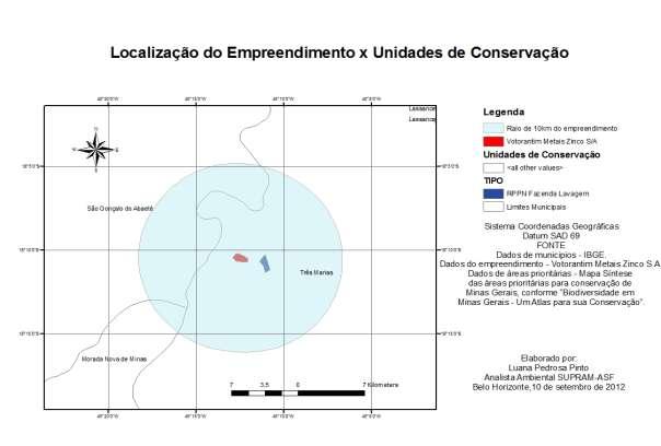 2.4.4 - Interferência em Área Prioritária para a conservação O empreendimento não se localiza em área prioritárias,