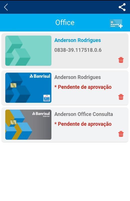 Após a solicitação, ao acessar o Office, será apresentado o Cartão Virtual com o status Pendente de Aprovação.