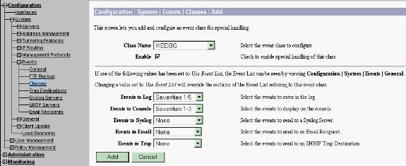 3. Selecione a monitoração > o log filtrável de eventos para monitorar os alarmes permitidos.