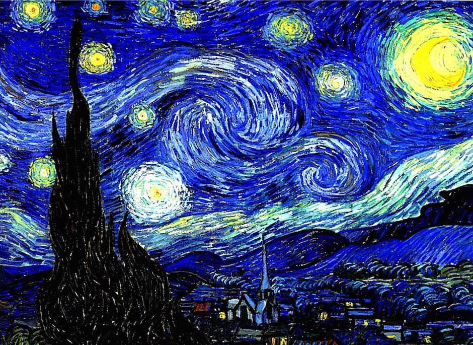 Turbulência Figura: A Noite Estrelada de Vincent Van Gogh.