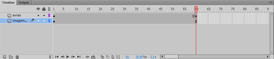 Neste momento a sua linha de tempo deve estar semelhante à da figura seguinte: avião imagem... 30,00 2,0 O avião continua a ocupar a posição que ocupava inicialmente, mas a imagem de fundo desapareceu.