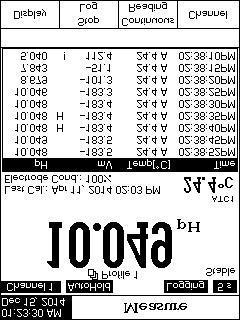 para aceder ao menu de zoom para o eixo Y Use Zoom IN ou Zoom OUT para fazer zoom do eixo Y (parâmetro) para voltar ao menu principal Quando o gráfico off-line é indicado: Use as teclas de setas para