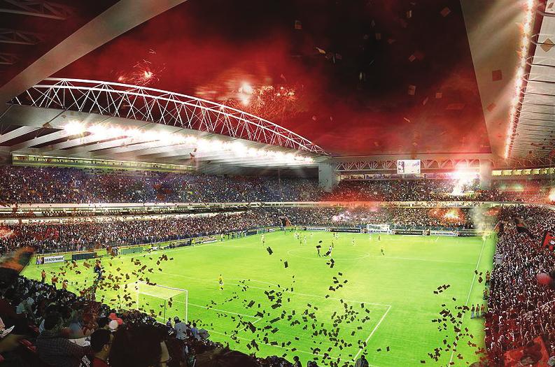 Projeto de estruturação e ampliação do Estádio Joaquim Américo Guimarães (PR) para a Copa de 2014. Vigliecca Associados Fonte: http://pt.wikipedia.org/wiki/ficheiro:arena_projeto_2014.