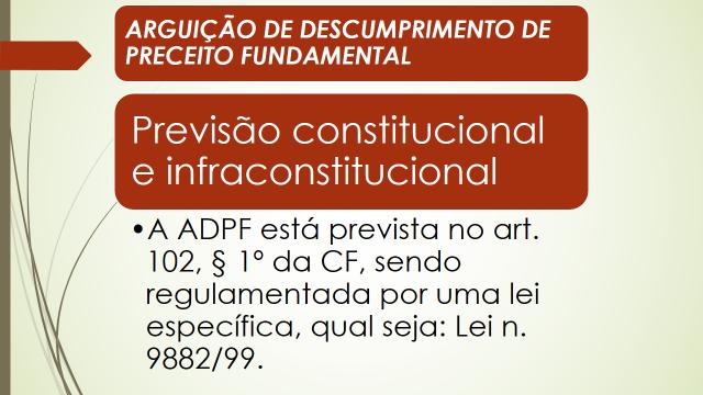 TEMA 15: CONTROLE DE CONSTITUCIONALIDADE EMENTÁRIO DE TEMAS: A argüição de descumprimento de preceito fundamental, decorrente desta Constituição, será apreciada pelo Supremo Tribunal Federal, na