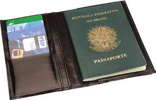 costurado. Porta cheque em couro sintético 1575 PORT.