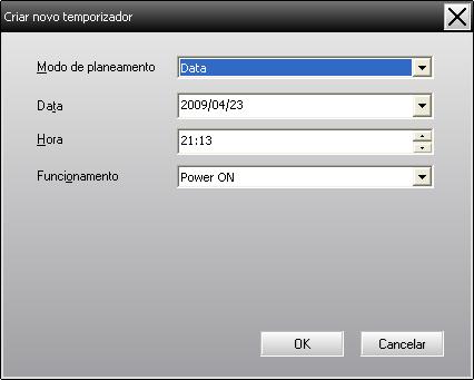 Utilização das funções de controle 37 s para novas configurações de temporizador A Cliue em "Adicionar" na janela Definições do temporizador.