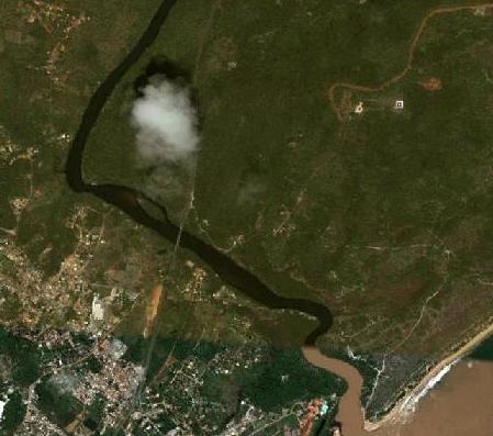 Figura 4. Imagem de satélite da área do estuário do rio Pojuca do ano 2010.
