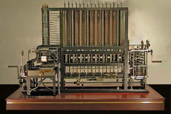 Um pouco de história } 1822: Primeiro computador mecânico } Projetado por Charles Babbage mas não