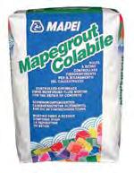 Mapegrout Colabile Argamassa de retração controlada fibrorreforçada para reabilitação de betão. CONSUMO: cerca de 21 kg/m² por cm de espessura.