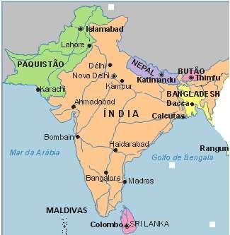Bangladesh Butão Índia Maldivas Nepal Paquistão Sri Lanka SUBCONTINENTE INDIANO Na região meridional da Ásia, conhecida como Subcontinente Indiano ou Península Indostânica, localiza-se a República da