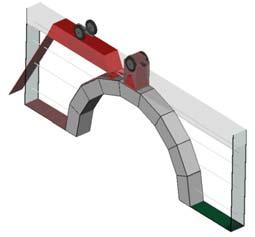 Estudo da viabilidade de construção de pontes em arco Foram estudados dois casos de carga de acordo com o RSA, considerando que o arco servirá uma ponte de classe I (sujeita a tráfego pesado ou