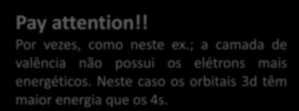 Distribuição Eletrônica Camada de Valência É a camada (nível) mais externa que o átomo ocupa para alocar seus elétrons. Ex.