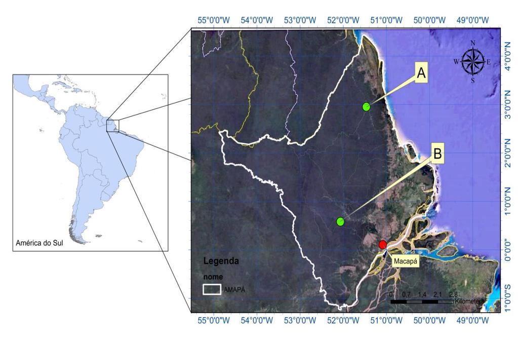 3 MATERIAL E MÉTODOS 3.1 Caracterização da área de estudo Os dados para este estudo foram obtidos em dois locais da FLOTA-AP (Figura 3).