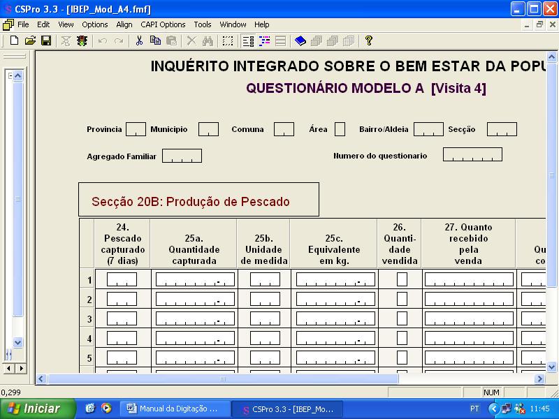 Inquérito Integrado sobre o Bem-Estar da População - IBEP 2008-2009 (IDR II e MICS III) Manual de Instruções para o Revisor-digitador página 43 23 Pergunta 23 página 43 informação.