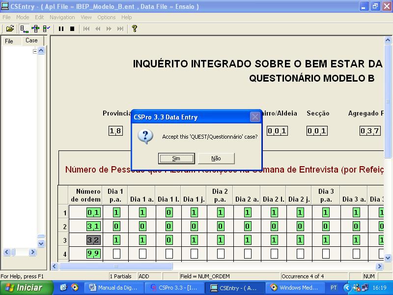 depois de acabar de lançar todas as despesas do 1º dia até 7º