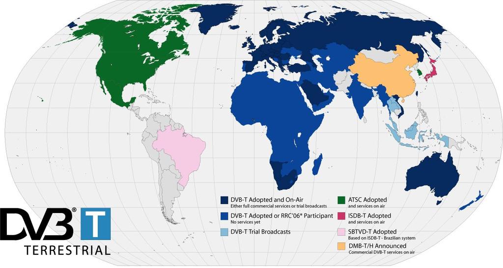 DVB-T (Digital Video Broadcasting ) O DVB-T é um sistema desenvolvido pelo DVB Project que foi escolhido para a utilização na TDT em Portugal.