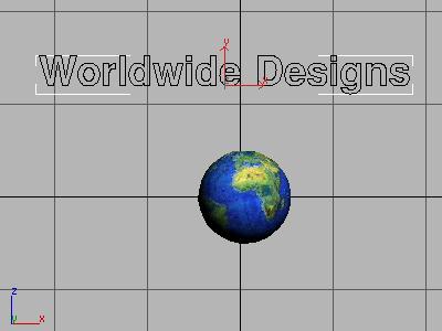 Texto Worldwide Designs 7. Clique em Zoom Extents para dar um zoom na viewport Front. Aplicando modificadores Bend e Extrude: Agora vamos aplicar os modificadores Extrude e Bend. 1.