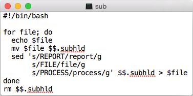 Instrução de SubsAtuição (s) Exemplo de shell script com múlaplas