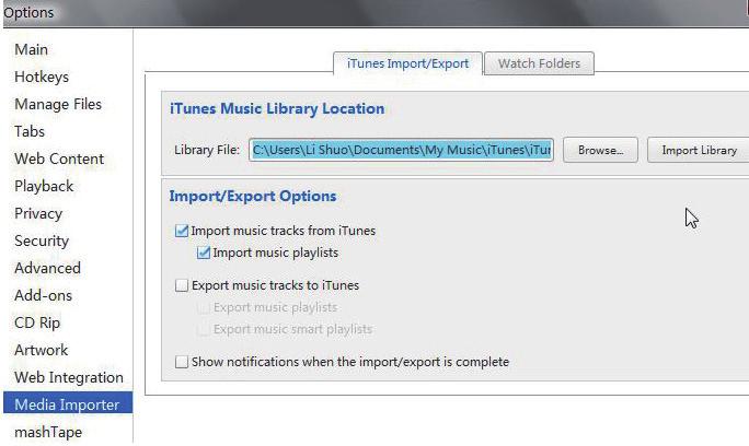 1 No Philips Songbird, vá para Tools 2 Selecione Media Importer (Importador itunes Importer 3 da biblioteca.