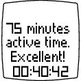 75 minutes active time (75 minutos de tempo activo).