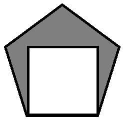 Na figura abaixo tanto o pentágono quanto o quadrilátero são regulares. A medida para cada lado desses polígonos é de 2 cm. Determine a área da parte pintada da figura.