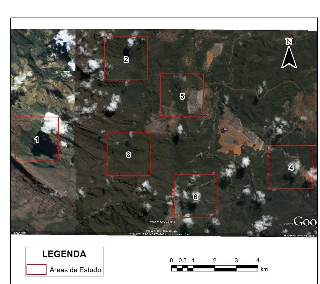 A área de estudo foi caracterizada por meio de realização de mapa de uso do solo, baseando-se na utilização de imagem obtida através do software Google Earth em 15 de agosto de 2009 e conferência das