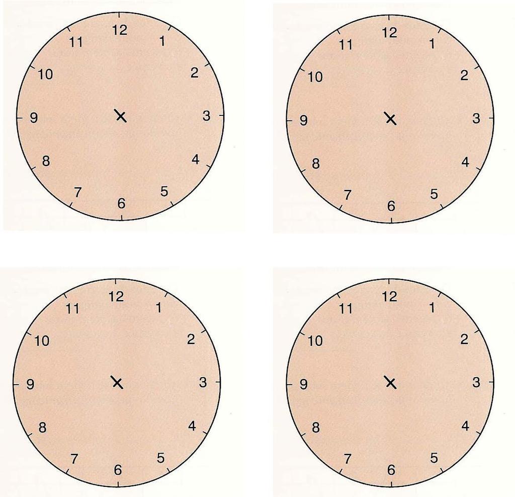 E.B. de Nome: TAREFA 9 Marca nos relógios as horas indicadas: Nº 1 nº 2 Nº3 nº 4 Relógio nº 1- regista a hora que indica o relógio da tua sala de aula.