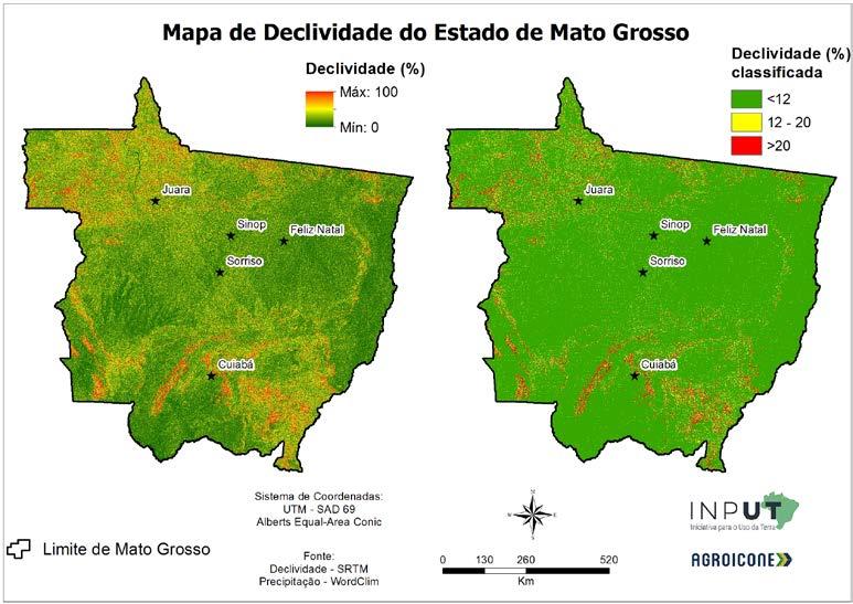 Figura A 5: Declividade no Estado de Mato Grosso.