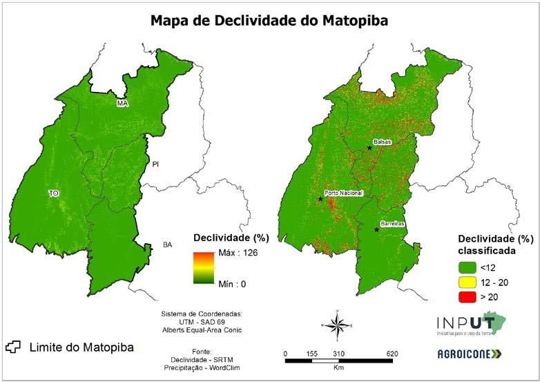 Figura A 9: Declividade na região do Matopiba.